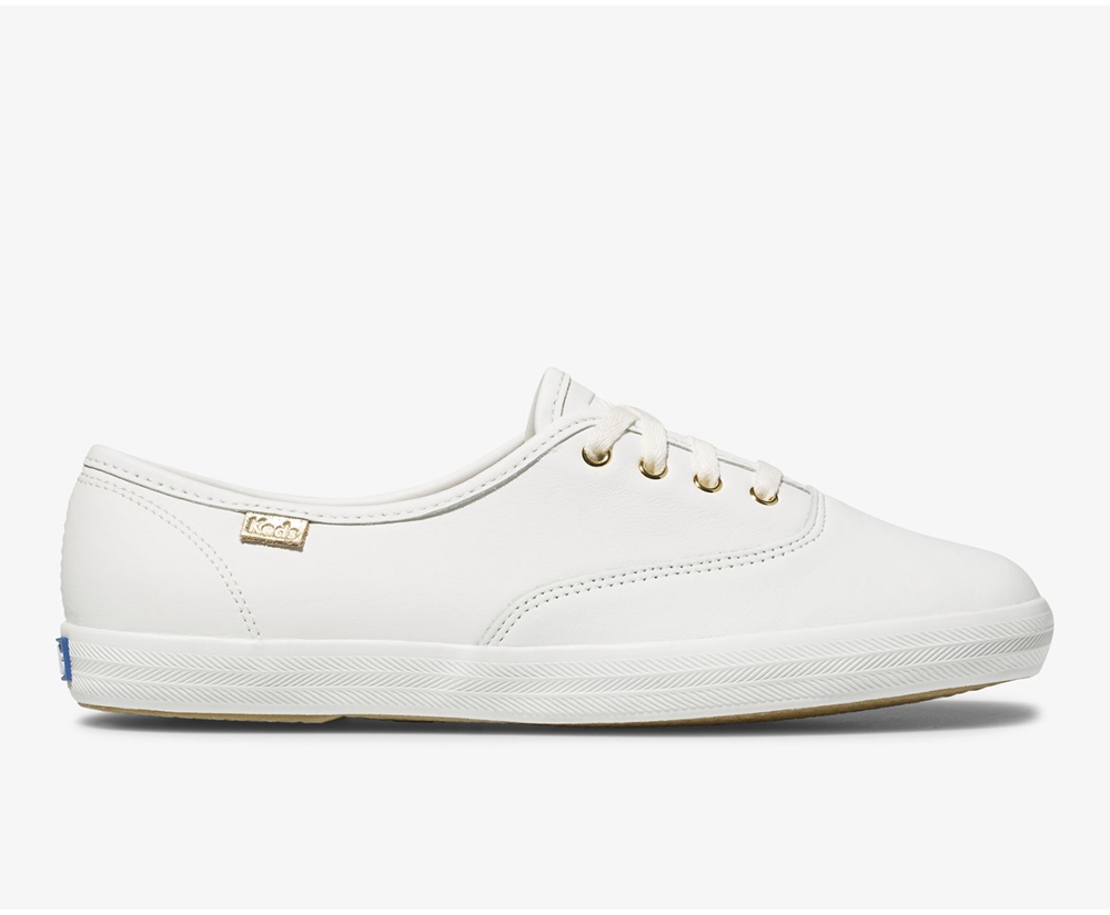 Keds Sneakers White - Champion Luxe Leather - Womens OYNXQW-879